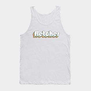 Fletcher - Retro Rainbow Typography Faded Style Tank Top